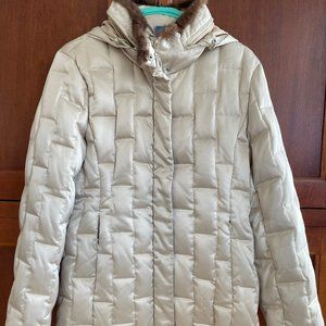 Anne Klein Quilted Coat w/Faux Fur Trim